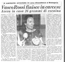 Articolo arresto Vasco Rossi aprile 1984 su La Nazione