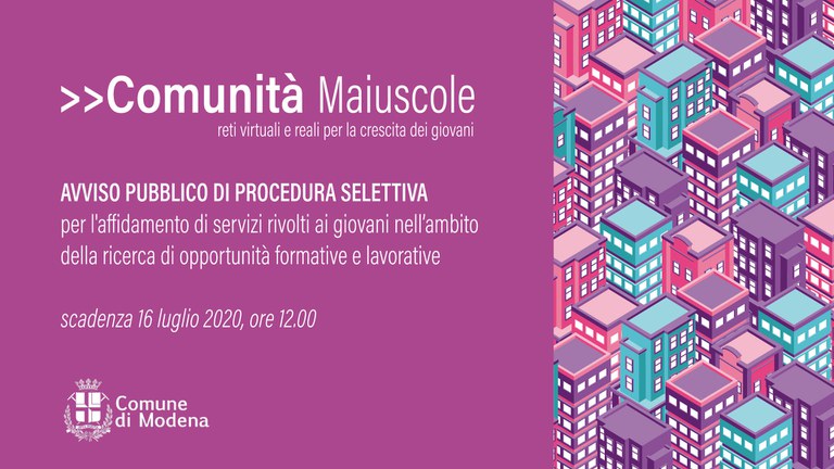 Comunità Maiuscole - Avviso pubblico di procedura selettiva