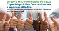 Servizio civile regionale, progetto "Impariamo insieme": pubblicate online le graduatorie provvisorie dei candidati idonei