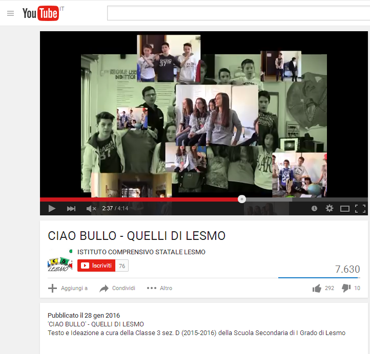 "CIAO BULLO" I ragazzi di Lesmo vincono il Leone d'Argento alla Biennale di Venezia con una canzone rap contro il bullismo "CIAO BULLO" I ragazzi di Lesmo vincono il Leone d'Argento alla Biennale di Venezia con una canzone rap contro il bullismo