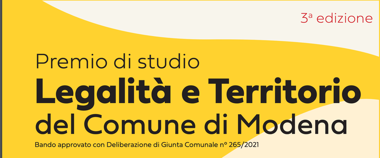 Premio studio: Legalità e territorio del Comune di Modena